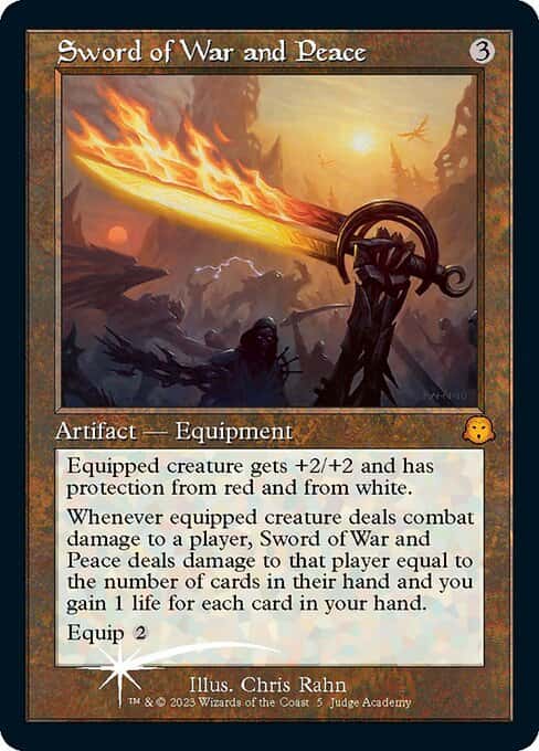Sword of War and Peace - Magic: The Gathering - Judge Reward Near Mint Inglés - Carta de Magic: The Gathering en México | Hydra Collectables
